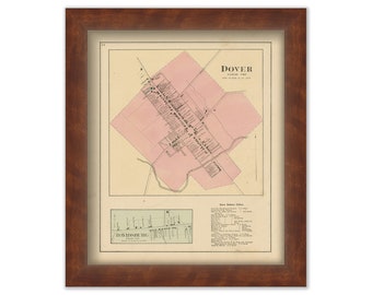 Village of DOVER, Pennsylvania 1876 Map - Replica or Genuine ORIGINAL