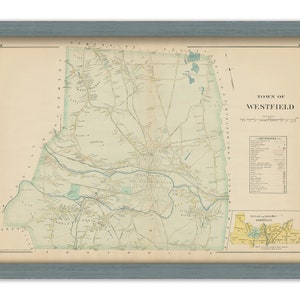 WESTFIELD, Massachusetts 1894 Map  -  Replica or Genuine ORIGINAL