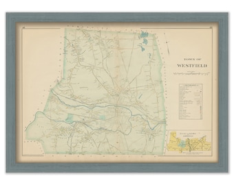 WESTFIELD, Massachusetts 1894 Map  -  Replica or Genuine ORIGINAL