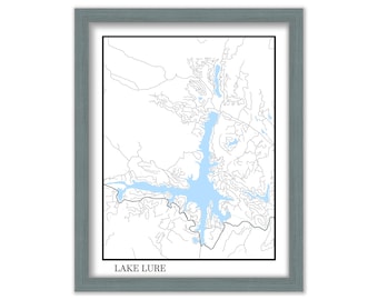 LAKE LURE, North Carolina -  Contemporary Map Poster