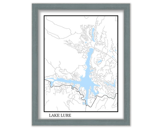 LAKE LURE, North Carolina -  Contemporary Map Poster
