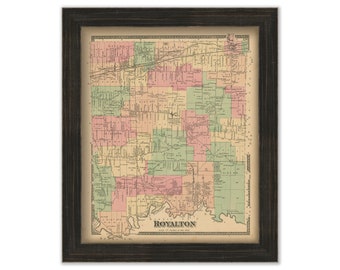 ROYALTON, New York 1875 Map, Replica or Genuine Original