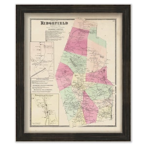RIDGEFIELD, Connecticut Map 1867