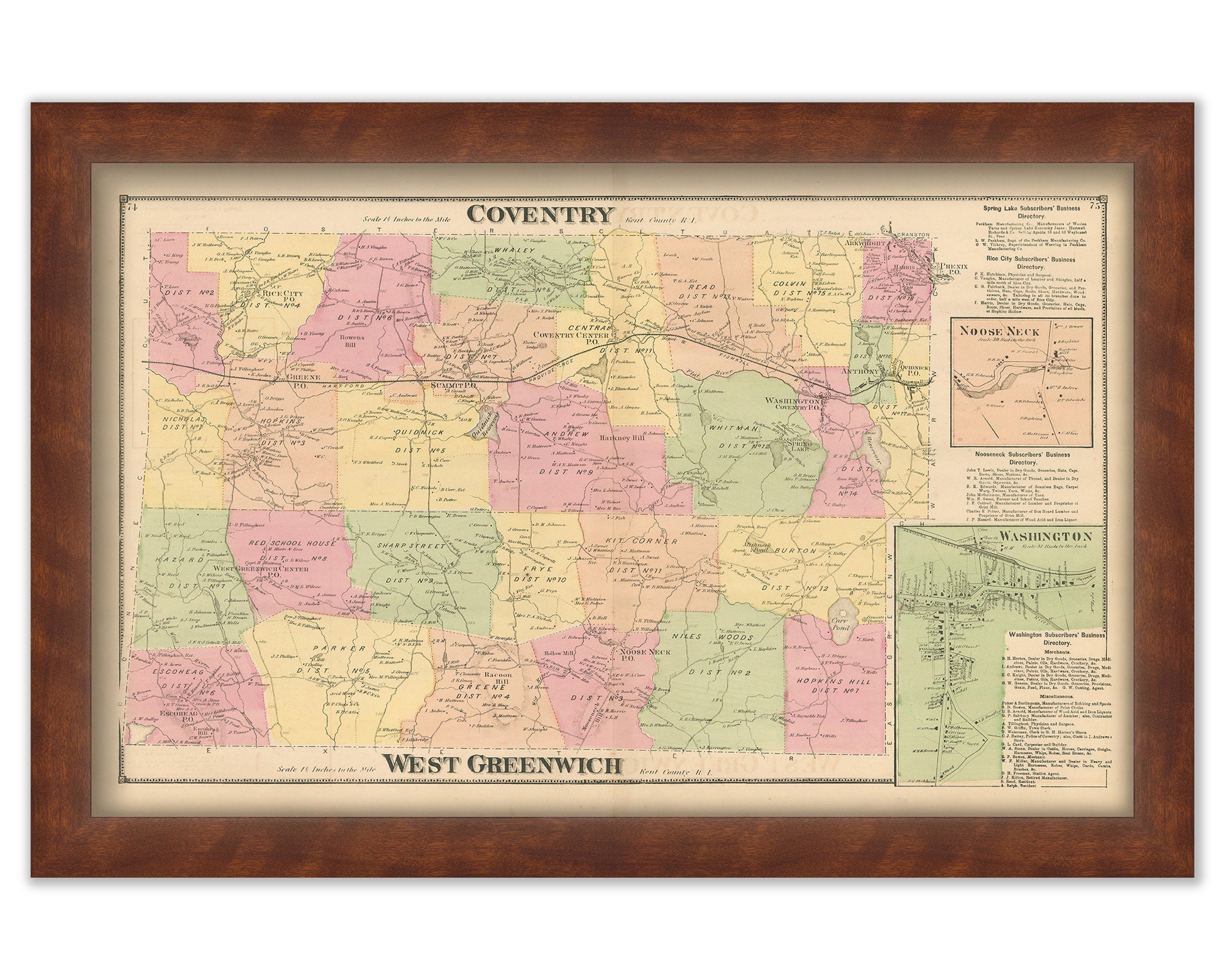 West Greenwich Ri Plat Maps Coventry And West Greenwich, Rhode Island 1870 Map