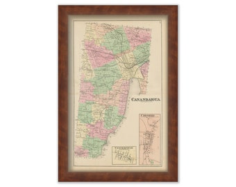 CANADAIGUA, New York 1874 Map