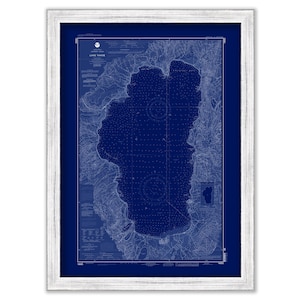 LAKE TAHOE, California/Nevada - 2004 Nautical Chart Blueprint