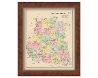 CHESHIRE COUNTY, New Hampshire 1892 Map, Replica or genuine ORIGINAL