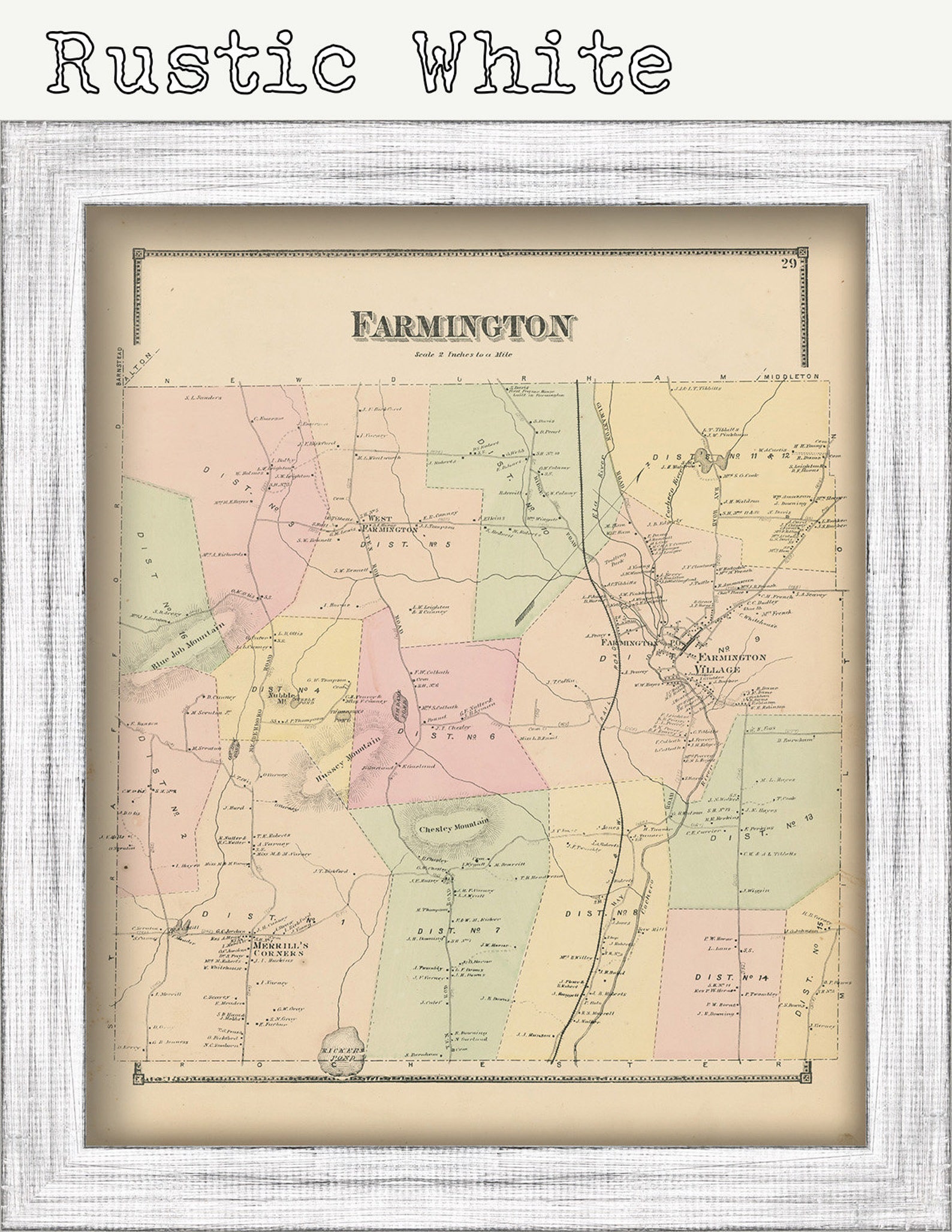 FARMINGTON New Hampshire 1871 Map Replica or GENUINE Etsy