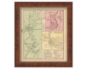 CENTERVILLE, Rhode Island 1870 Map