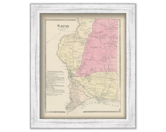 City of SACO, Maine 1872 Map