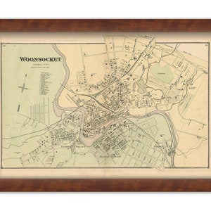 Village of WOONSOCKET, Rhode Island 1870 Map