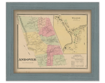 ANDOVER and WESTON, Windsor County, Vermont 1869 Map - Replica or Genuine ORIGINAL