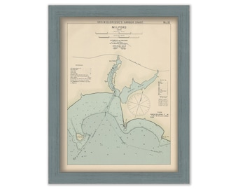 Milford, Connecticut  - Nautical Chart by George W. Eldridge Colored Version 0314