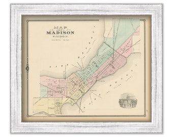 MADISON, Wisconsin 1878 Map, Replica or Genuine Original