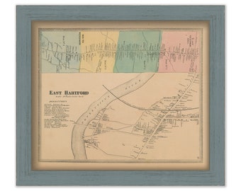 East Hartford, Hartford County, Connecticut, 1869 Map, Replica or GENUINE ORIGINAL