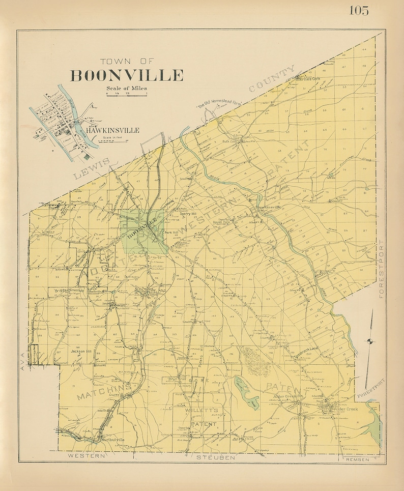 BOONVILLE New York 1907 Map Etsy