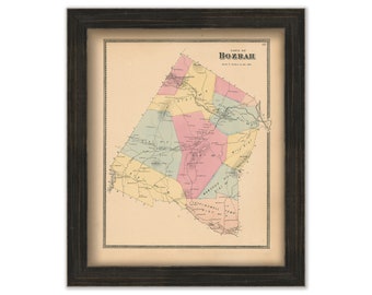 BOZRAH, Connecticut, 1868 Map