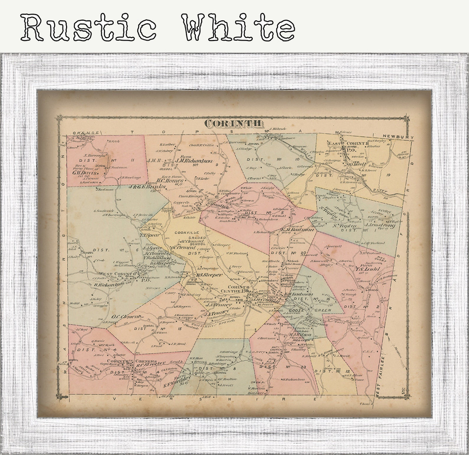 CORINTH Vermont 1877 Map Replica or Genuine ORIGINAL Etsy