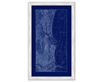 AMELIA ISLAND - Southern section of the Island to Fort George Inlet, Florida  - 2015 Nautical Chart Blueprint