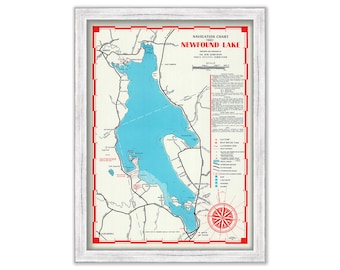 NEWFOUND LAKE, New Hampshire 1961 Nautical Chart