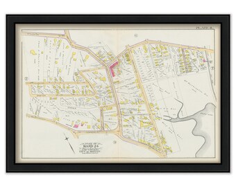 DORCHESTER, Massachusetts 1889 map, Plate 8 -  Savin Hill Station - Replica or GENUINE ORIGINAL