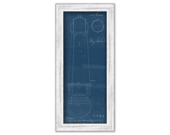 DOG ISLAND LIGHTHOUSE, Florida  -  Blueprint Drawing and Plan of the Lighthouse as it was in 1853