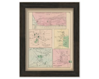 Villages of Brooklyn, New York 1873 Map, Replica and GENUINE ORIGINAL