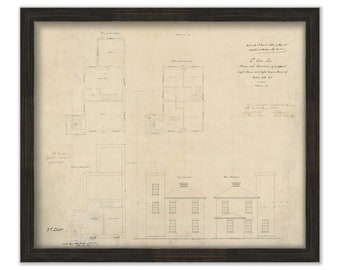WATCH HILL LIGHTHOUSE, Stonington, Rhode Island - Drawing and Plan of the Lighthouse as it was in 1855