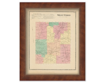 WEST UNION, New York 1873 Map, Replica or Genuine ORIGINAL