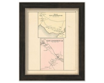 GOULDSBOROUGH and WEST GOULDSBOROUGH, Maine 1881 Map, Replica or Genuine Original