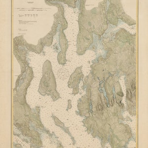 MOUNT DESERT ISLAND and Blue Hill Bay, Maine 1915 Nautical Chart