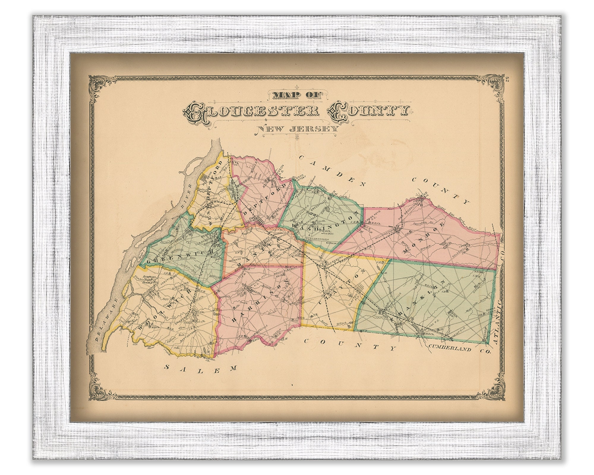 GLOUCESTER COUNTY, New Jersey 1879 Map