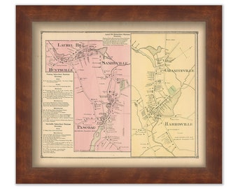 SAXONVILLE, Rhode Island 1870 Map