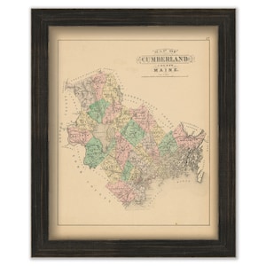 CUMBERLAND County, Maine 1890 Map, Replica or GENUINE ORIGINAL