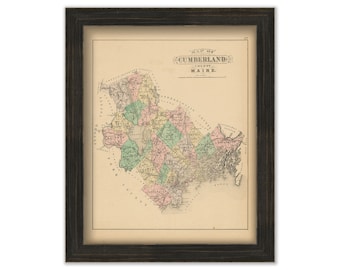 CUMBERLAND County, Maine 1890 Map, Replica or GENUINE ORIGINAL