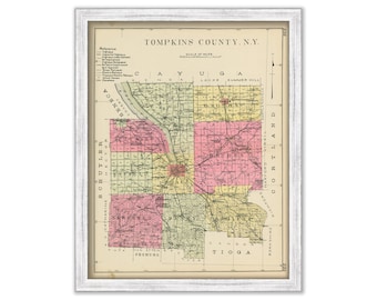 TOMPKINS County, New York 1912 Map, Replica or GENUINE ORIGINAL