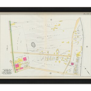 DORCHESTER, Massachusetts 1889 map, Plate 12 -  Blue Hill Ave, Columbia Rd - Replica or GENUINE ORIGINAL
