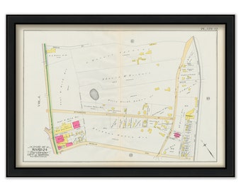 DORCHESTER, Massachusetts 1889 map, Plate 12 -  Blue Hill Ave, Columbia Rd - Replica or GENUINE ORIGINAL