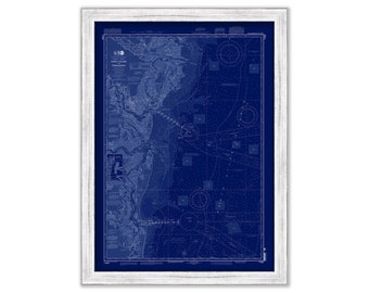 BRUNSWICK, Georgia  -  2013 Nautical Chart Blueprint