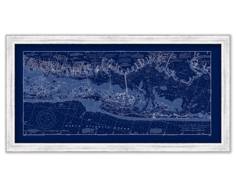 FIRE ISLAND and Jones Beach, Long Island, New York 2003 NOAA Chart Blueprint