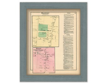 WEST CORNWALL and BRIDPORT, Vermont - 1871 Map