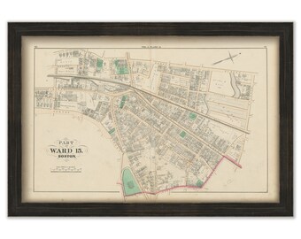 ROXBURY, Massachusetts 1873 Map, Vol. 2 Plate O  - Replica or GENUINE ORIGINAL