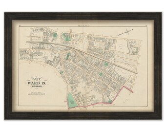 ROXBURY, Massachusetts 1873 Map, Vol. 2 Plate O  - Replica or GENUINE ORIGINAL