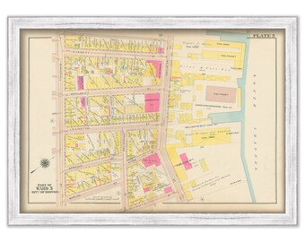 CHARLESTOWN, Massachusetts 1912 map, Plate 5 - LEXINGTON and MEDFORD Streets - Replica or Genuine Original