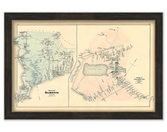 Town and Village of Falmouth, Massachusetts 1880 - Replica or Genuine Original