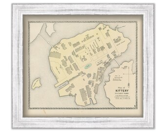 KITTERY U S NAVY YARD, Maine 1872 Map