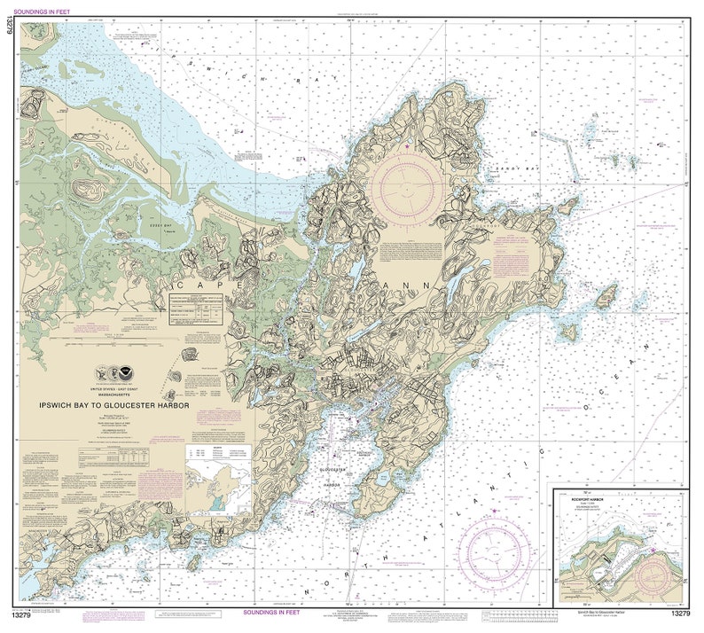 Ipswich Bay to Gloucester Harbor Rockport Harbor, Massachusetts 2013 Nautical Chart image 9