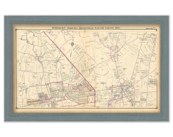 Westbury - Jericho - Hicksville - Locust Grove - Etc., Nassau County Long Island, Antique Map Reproduction - Plate 17