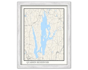 QUABBIN RESERVOIR, Massachusetts - Map Poster