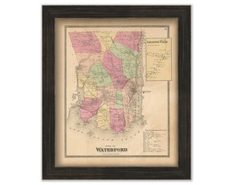 WATERFORD, Connecticut, 1868 Map